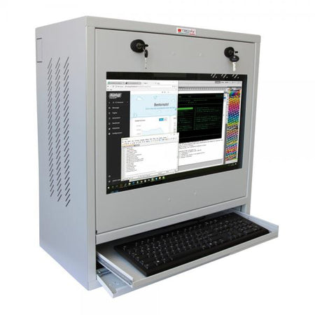 Armadio di sicurezza per PC, monitor touch LCD e tastiera Grigio senza vetro