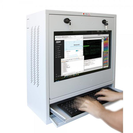 Armadio di sicurezza per PC, monitor touch LCD e tastiera Grigio senza vetro