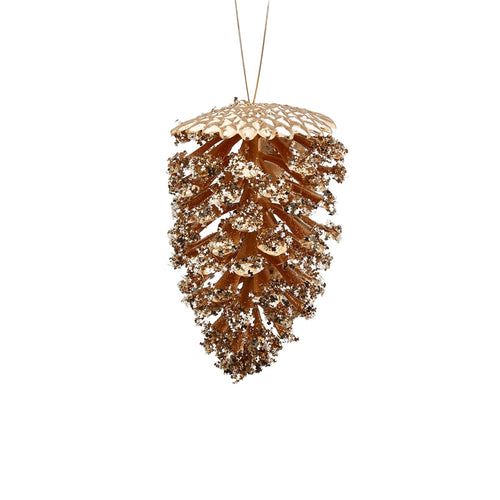 Pigna per albero di natale in PVC color Oro appendibile da 11 cm