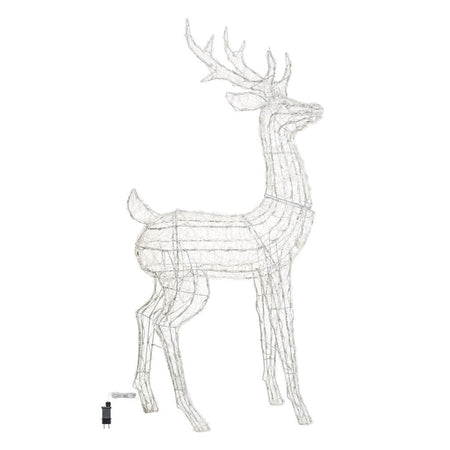 Renna luminosa con testa rotante in acrilico e led da Ø 5 mm a luce fredda