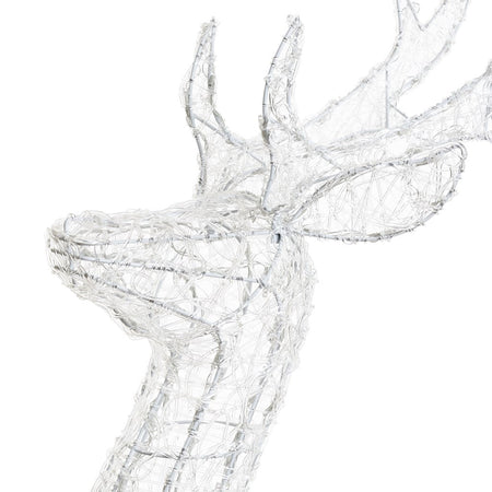 Renna luminosa con testa rotante in acrilico e led da Ø 5 mm a luce fredda