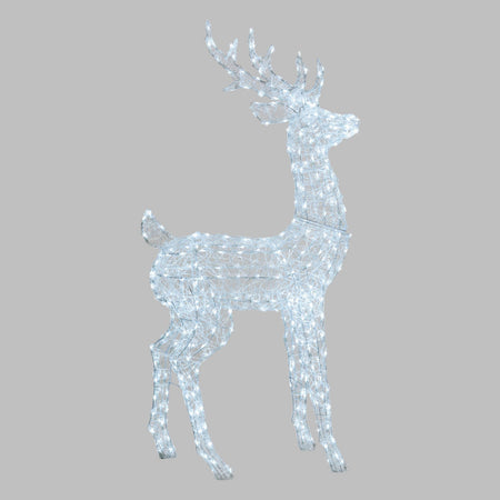 Renna luminosa con testa rotante in acrilico e led da Ø 5 mm a luce fredda