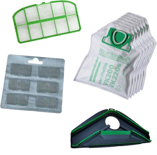 FOLLETTO VK200 / VK220 6 SACCHETTI + 6 PROFUMI + 1 GRIGLIA + SPAZZOLA COMPATI