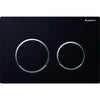 Placca Di Comando 2 Tasti Omega 20- Nero Anelli Cromo Geberit