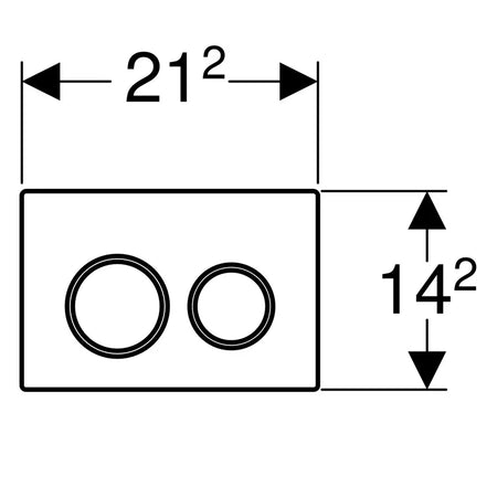 Placca Di Comando 2 Tasti Omega 20- Bianca - Bordi Tasti Cromo Geberit