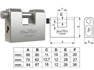 Lucchetto Monoblocco Fai By Viro- - Mm.75 (Art.4043) - 1 Pezzi Viro