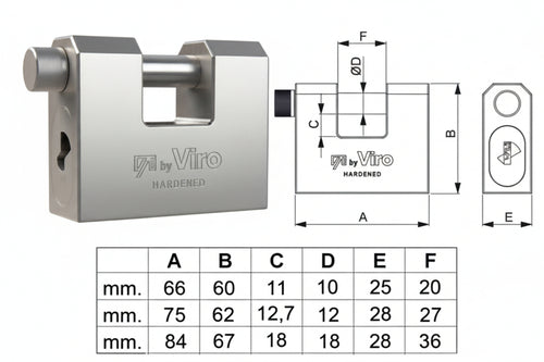 Lucchetto Monoblocco Fai By Viro- - Mm.75 (Art.4043) - 1 Pezzi Viro