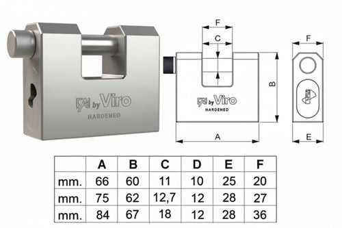 Lucchetto Monoblocco Fai By Viro- - Mm.84 (Art.4044) - 1 Pezzi Viro