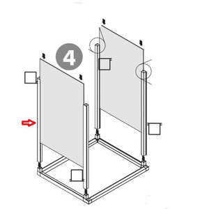 R Montante Verticale A 1 Guida X Kit Coprilavatrice Resina 68X64Xh88 Cm Bianco- 1,0 Pz