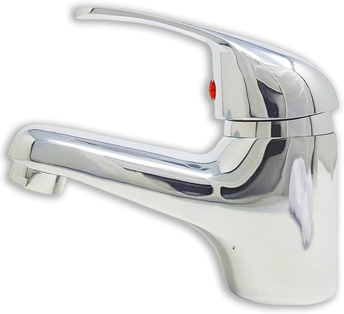 Monocomando Lavabo Miscelatore Cromo Per Lavabo, Rubinetto Cromato, Design Basic