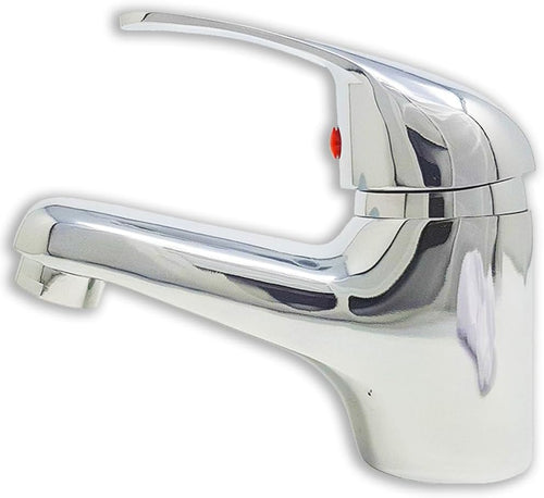 Monocomando Lavabo Miscelatore Cromo Per Lavabo, Rubinetto Cromato, Design Basic