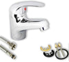 Monocomando Lavabo Miscelatore Cromo Per Lavabo, Rubinetto Cromato, Design Basic