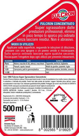 Sgrassante Concentrato 'Fulcron' Ml 500 - Nebulizzatore - Arexons