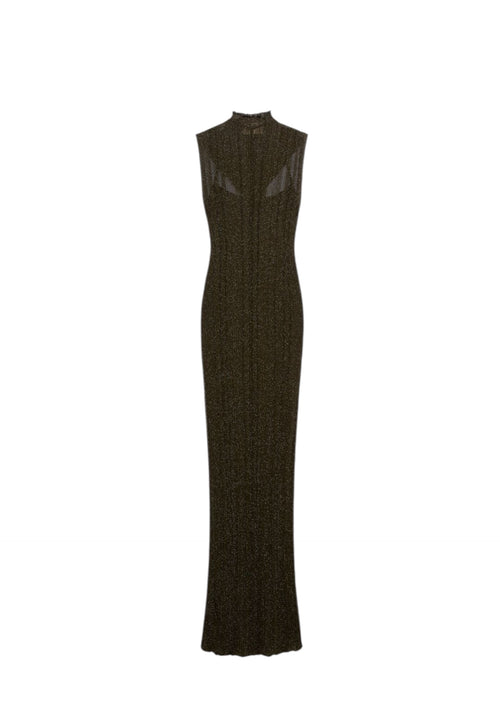 ANIYE BY Vestito lungo costine GOLDIE Donna verde militare con glitter da donna