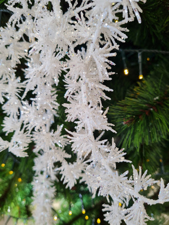 Ghirlanda di natale Cedro pendente Bianco decorazione natalizia h 92 cm