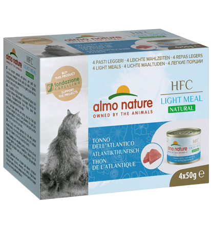 Almo Nature HFC Natural Light Meal gusto Tonno dell'Atlantico per Gatti Adulti 4x50gr