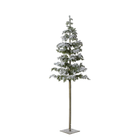 Albero di Natale Picea innevato "Pino West" con tronco lungo in PE Effetto Real Touch + Flock