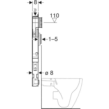 Cassetta Di Risciacquo Da Incasso Geberit Sigma 8 Cm, 6/3 Litri