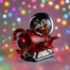 Sfera di vetro a forma di aeroplano Merry XMas con led luminosi