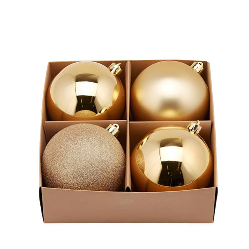 Palline per albero di Natale colore oro tinta unita in PVC decorazione natalizia