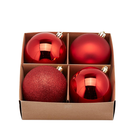 Palline per albero di Natale, colore Rosso, tinta unita, in PVC
