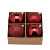 Palline per albero di Natale, colore Rosso Burgundy, tinta unita, in PVC