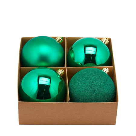 Palline per albero di Natale, colore Verde, tinta unita, in PVC