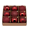 Palline per albero di Natale, colore Rosso Burgundy, tinta unita, in PVC