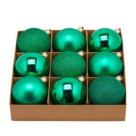 Palline per albero di Natale, colore Verde, tinta unita, in PVC