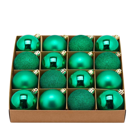Palline per albero di Natale, colore Verde, tinta unita, in PVC