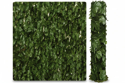 Siepe Ornamentale Artificiale Con Foglie Edera- - Mt.10X1,5H. - 6000 Foglie - 1 Rotolo T-Rex