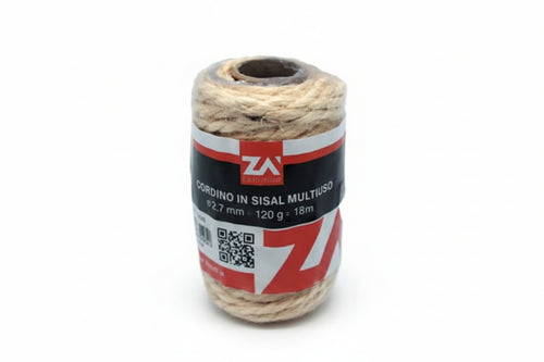 Spago In Sisal Naturale- - Ø Mm.2,7 X Mt.70 - 4 Pezzi