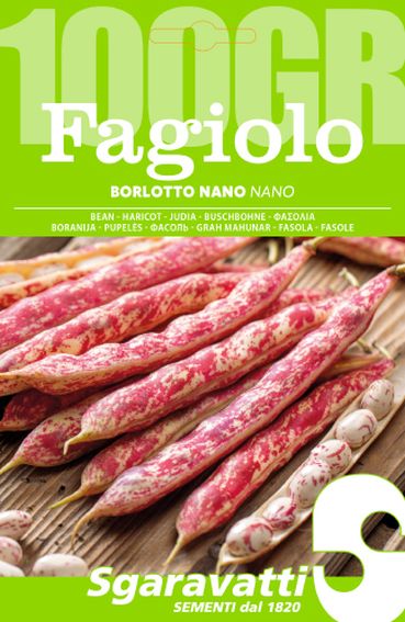 Semi Per Fagioli Fagiolo Borlotto Nano Lingua Di Fuoco - Gr 100- 5 Pezzi - Sgaravatti