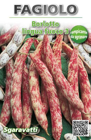 Semi Per Fagioli Fagiolo Borlotto Rampicante Lingua Di Fuoco 3 - Gr 250 - Sgaravatti