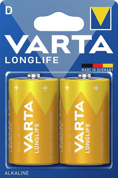 Pila Torcia Longlife 'Lr20' Pz 2 - 1,5 V - D- 6 Confezione - Varta