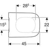 Sedile Coprivaso Copriwater Geberit Smyle Square, Design Slim