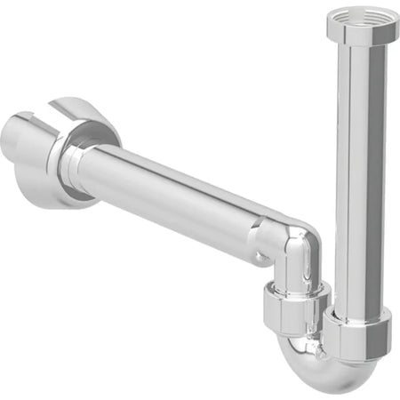Sifone Cromato Curvo Geberit Per Lavabo E Bidet, Scarico Orizzontale Orientabile Ø 40 X 11/4