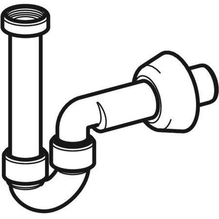 Sifone Cromato Curvo Geberit Per Lavabo E Bidet, Scarico Orizzontale Orientabile Ø 40 X 11/4