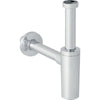 Sifone Cromato Con Tubo Ad Immersione Geberit Per Lavabo, Scarico Orizzontale Ø 40 X 11/4 Degisn
