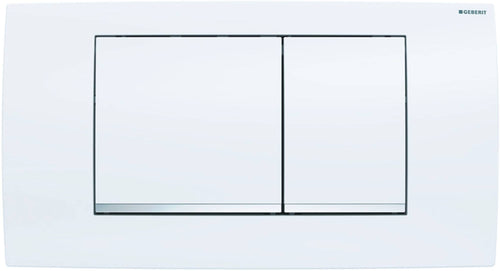 Placca Di Comando Twin Line30 Doppio Tasto Bianca Cromo Geberit 115.899.Kj.1