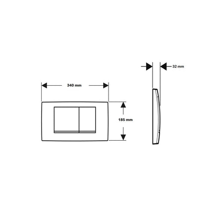 Placca Di Comando Twin Line30 Doppio Tasto Bianca Cromo Geberit 115.899.Kj.1