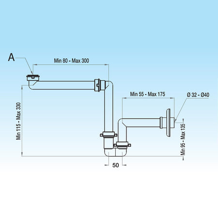 Sifone Salvaspazio Per Lavabo Consolle 11/4 X 32÷40 Lira