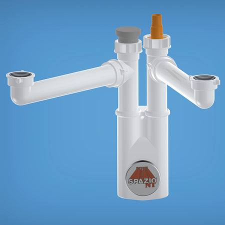 Sifone Salvaspazio Per Lavello Ispezionabile A 2 Vie Spazio 2 Nt 11/2 Ø 40 Lira