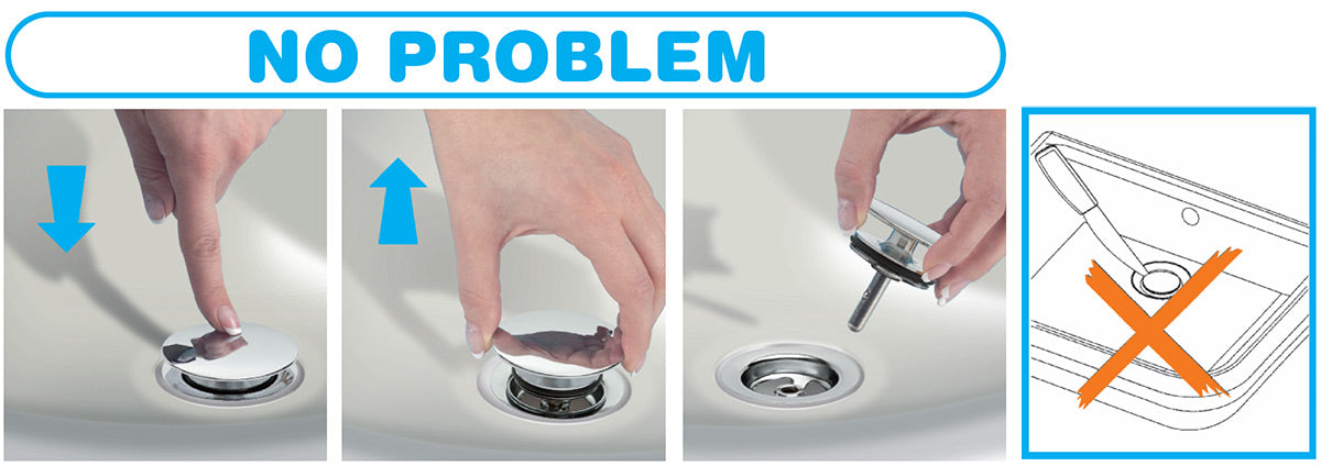 Piletta Bagno Click Clack Con Tappo Chiusura “No Problem”
