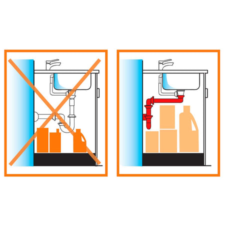 Sifone Per Lavabo Spazio 1 Disabili Con Griglia Non Tappabile 40 Mm Lira