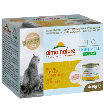Almo Nature HFC Natural Light Meal gusto Filetto di Pollo per Gatti Adulti 4x50gr