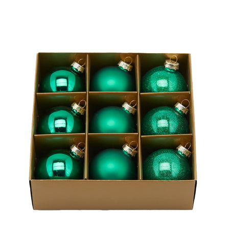 Palline per albero di natale in vetro color Verde Scuro pendagli misti decorati