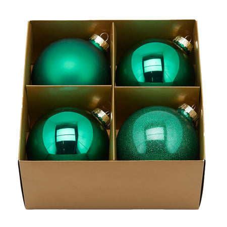 Palline per albero di natale in vetro color Verde Scuro pendagli misti decorati