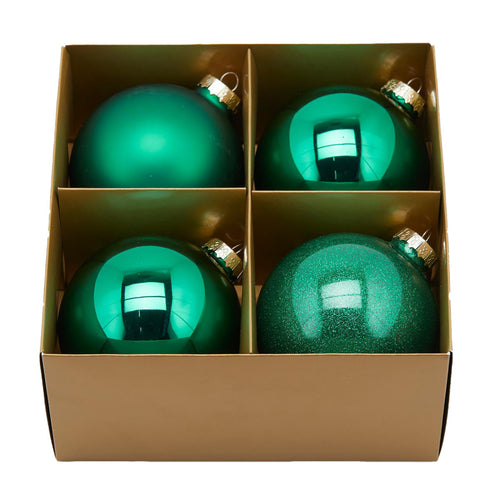 Palline per albero di natale in vetro color Verde Scuro pendagli misti decorati