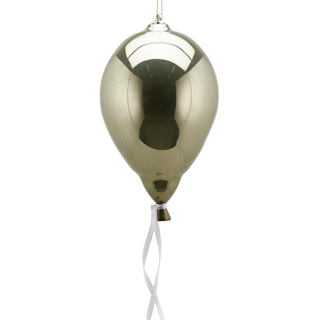 Palloncino per albero di natale in vetro color Verde Chiaro pendagli decorati e lucidi